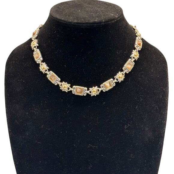 Premier Designs Blaine Mixed‎ Materials Antiqued Silver Gold Plated Glass Stones - Picture 1 of 6